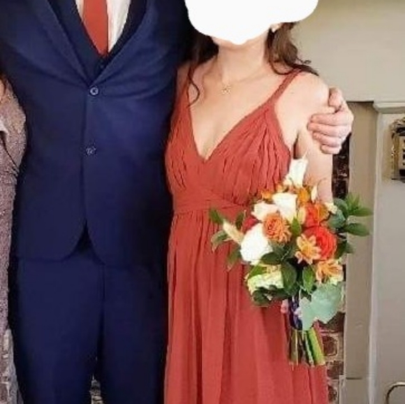 Azazie terra cotta long formal dress - Picture 11 of 13